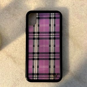 wildflower purple plaid iphone xr phonecase